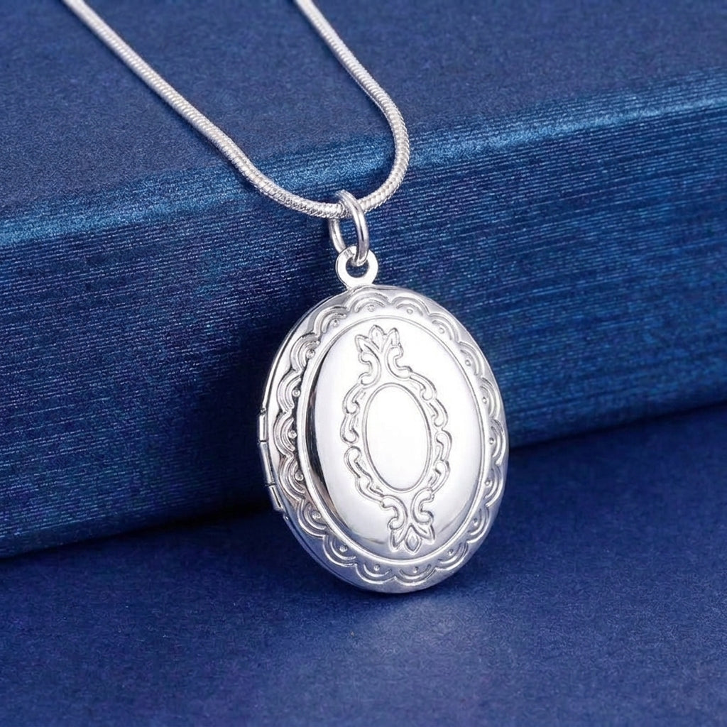 Sterling Silver Heart Keepsake Locket Necklace