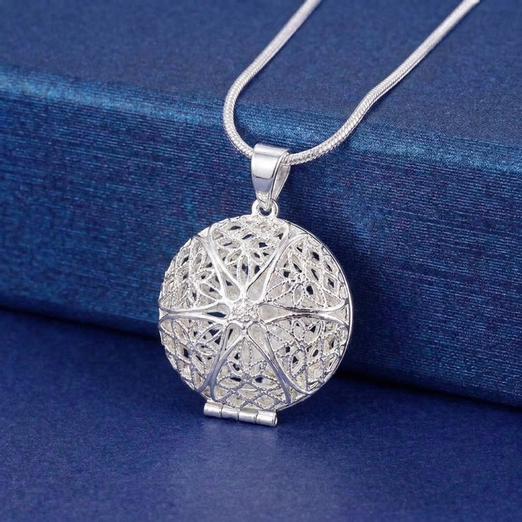 Sterling Silver Heart Keepsake Locket Necklace