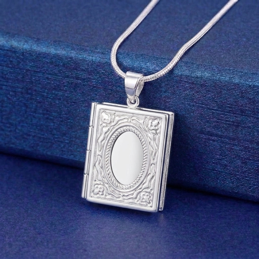 Sterling Silver Heart Keepsake Locket Necklace