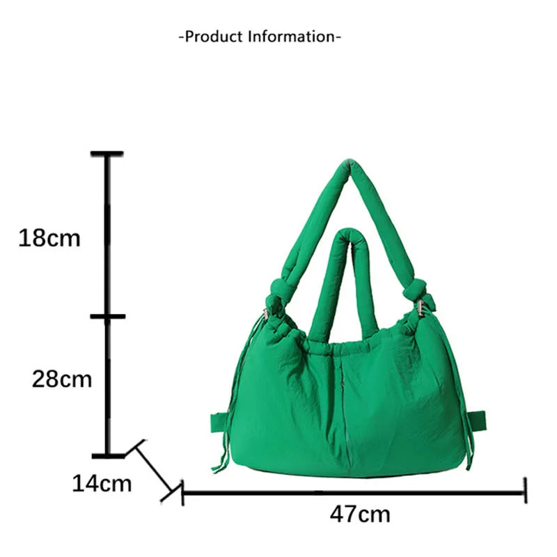 Cloud Puffer Drawstring Crossbody Tote