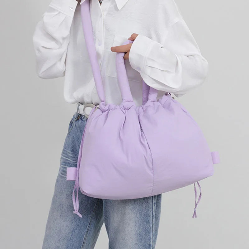 Cloud Puffer Drawstring Crossbody Tote