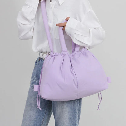 Cloud Puffer Drawstring Crossbody Tote