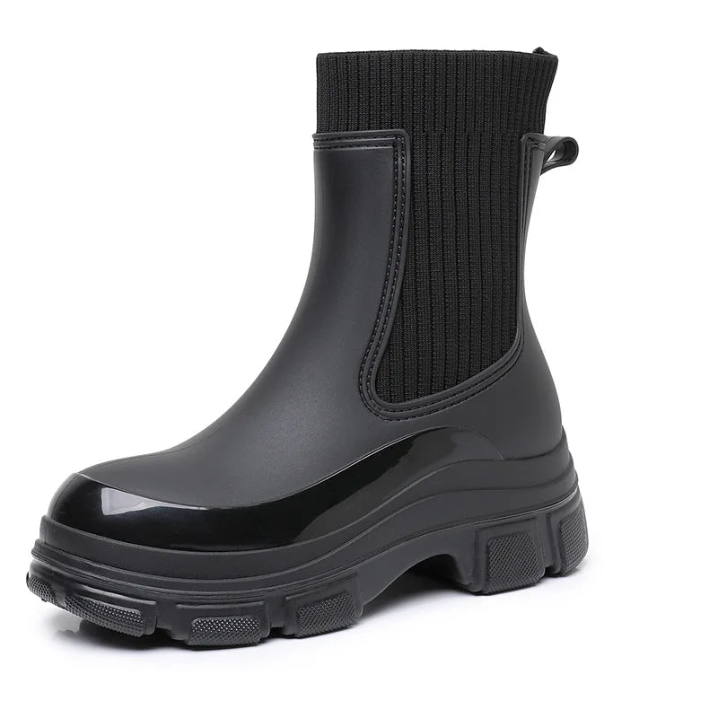 Chunky Platform Chelsea Rain Boots