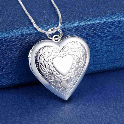 Sterling Silver Heart Keepsake Locket Necklace