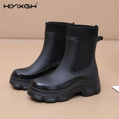 Chunky Platform Chelsea Rain Boots