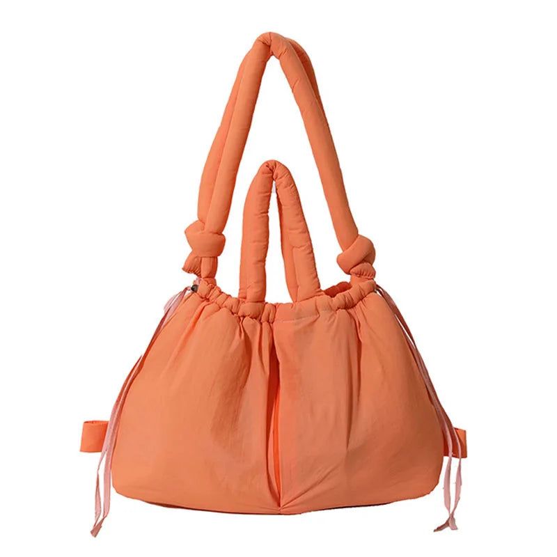 Cloud Puffer Drawstring Crossbody Tote