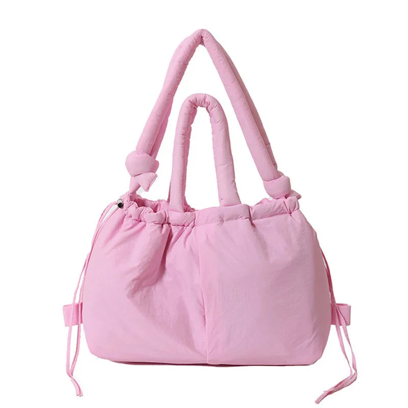 Cloud Puffer Drawstring Crossbody Tote