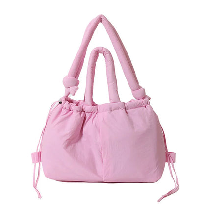 Cloud Puffer Drawstring Crossbody Tote