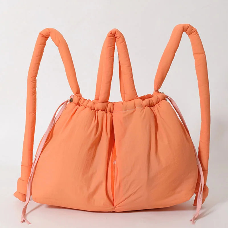 Cloud Puffer Drawstring Crossbody Tote