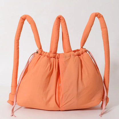 Cloud Puffer Drawstring Crossbody Tote