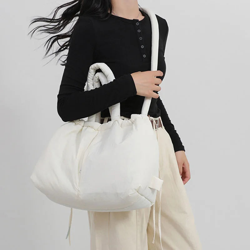 Cloud Puffer Drawstring Crossbody Tote
