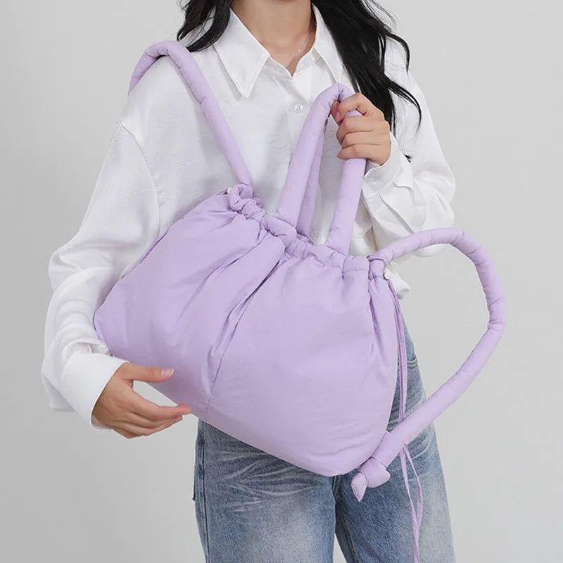 Cloud Puffer Drawstring Crossbody Tote