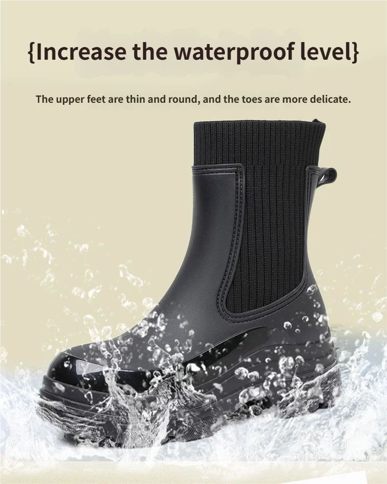 Chunky Platform Chelsea Rain Boots