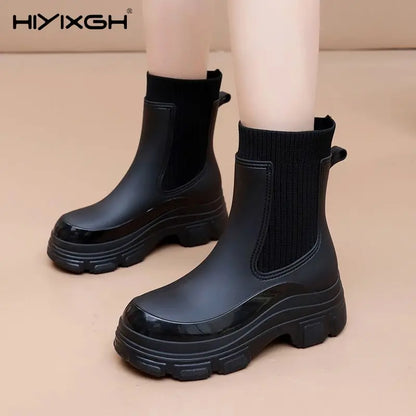 Chunky Platform Chelsea Rain Boots