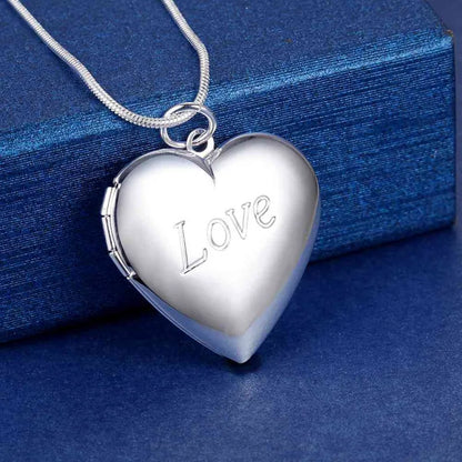 Sterling Silver Heart Keepsake Locket Necklace