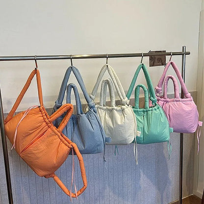 Cloud Puffer Drawstring Crossbody Tote
