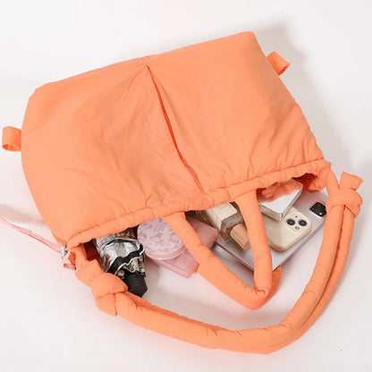 Cloud Puffer Drawstring Crossbody Tote