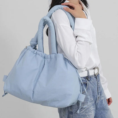 Cloud Puffer Drawstring Crossbody Tote