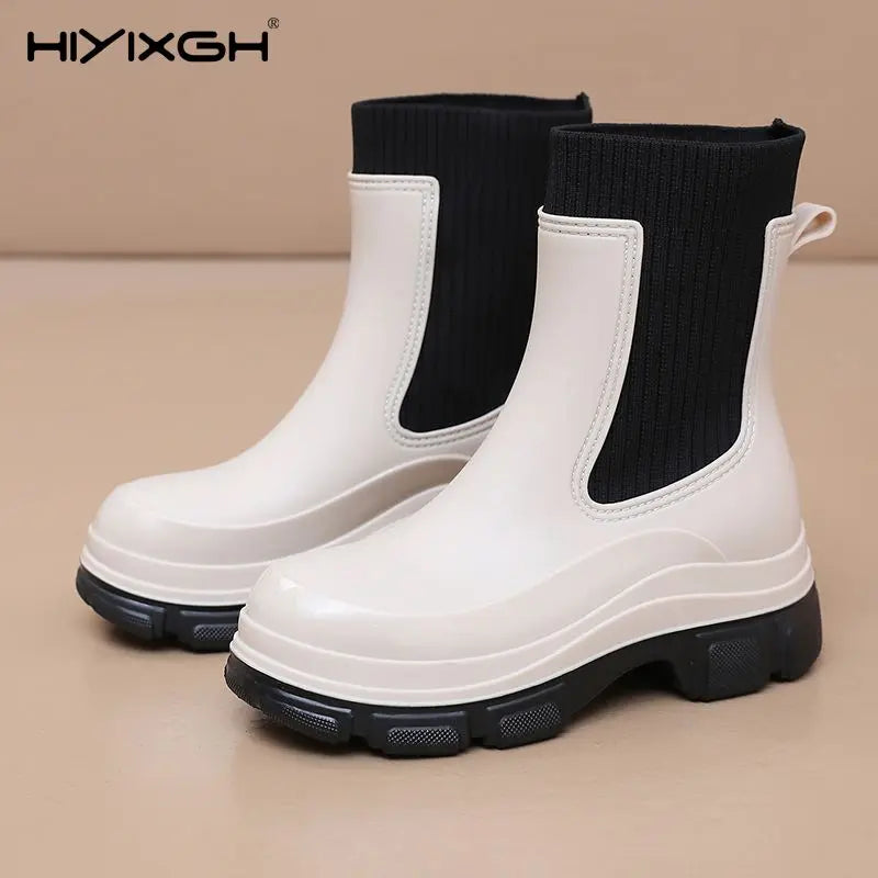 Chunky Platform Chelsea Rain Boots