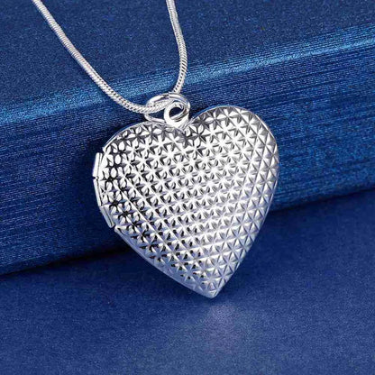 Sterling Silver Heart Keepsake Locket Necklace