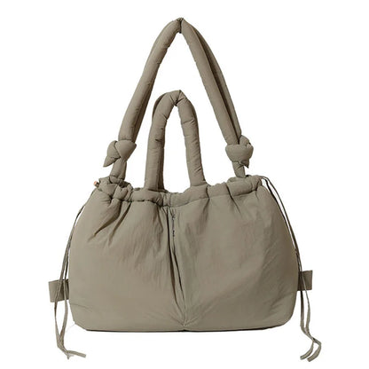 Cloud Puffer Drawstring Crossbody Tote