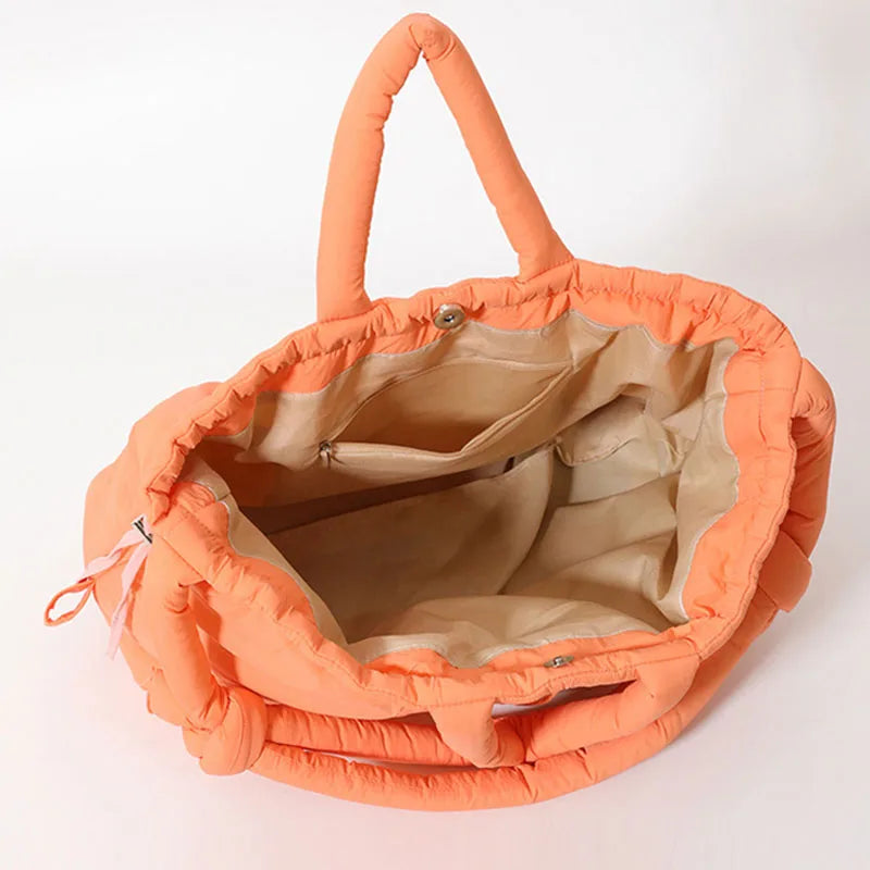 Cloud Puffer Drawstring Crossbody Tote