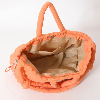 Cloud Puffer Drawstring Crossbody Tote