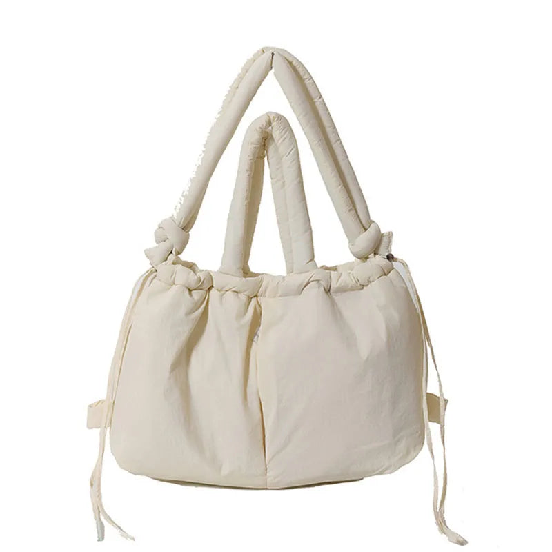 Cloud Puffer Drawstring Crossbody Tote