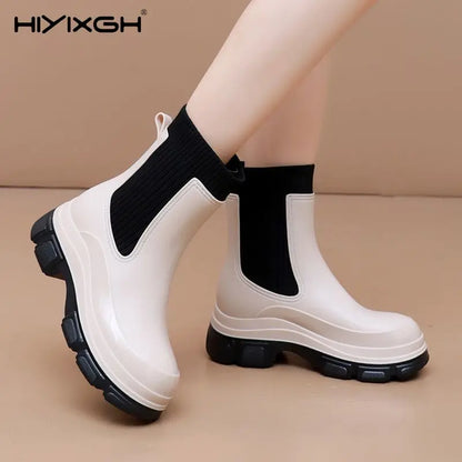 Chunky Platform Chelsea Rain Boots