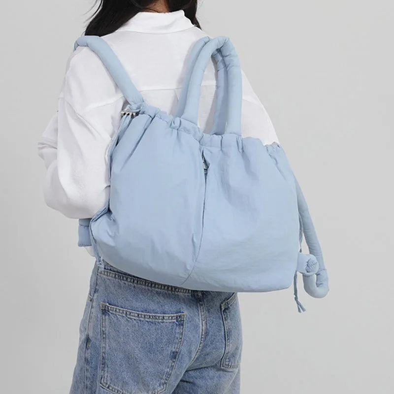 Cloud Puffer Drawstring Crossbody Tote