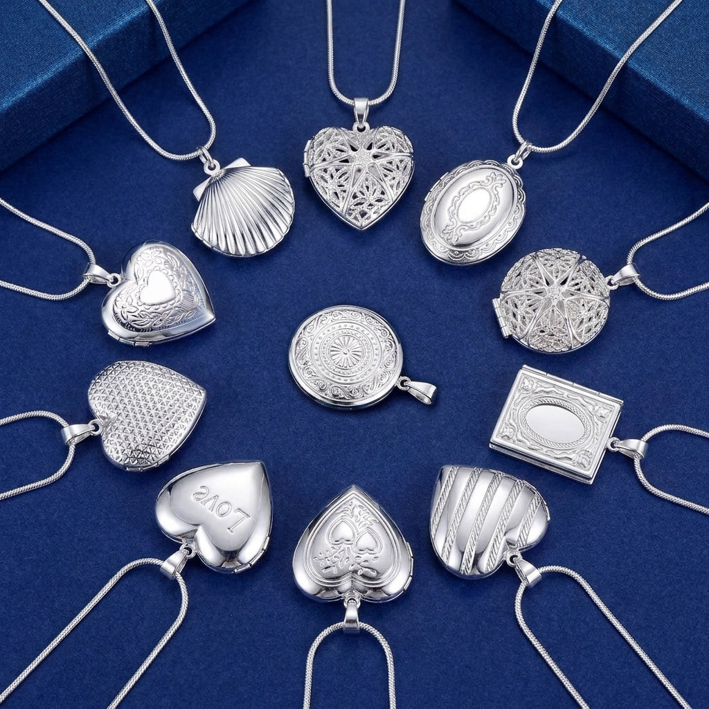 Sterling Silver Heart Keepsake Locket Necklace