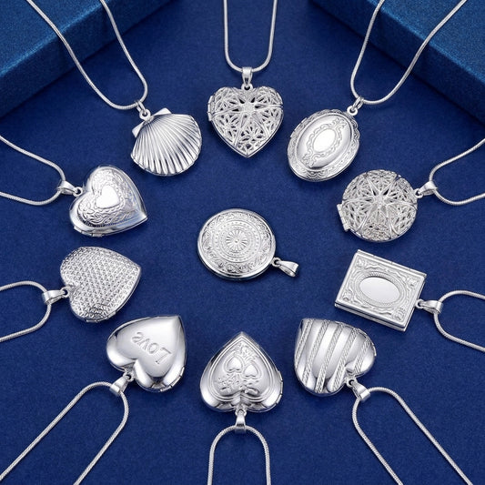Sterling Silver Heart Keepsake Locket Necklace